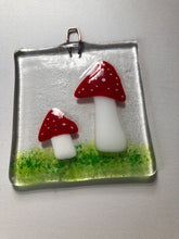 Load image into Gallery viewer, Twin Mushroom Fused Glass Hanging