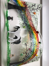 Load image into Gallery viewer, Fused glass Horses &amp; Dogs Countryside Rainbow