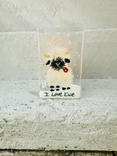 Load image into Gallery viewer, Fused Glass I Love Ewe Black Nosed Sheep T Light Holder